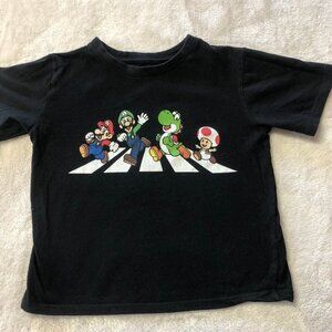 SUPER Mario Youth Black T-Shirt Size Small (6)